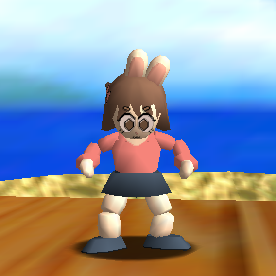 Gif showing Leah the Bunny in SM64coopdx